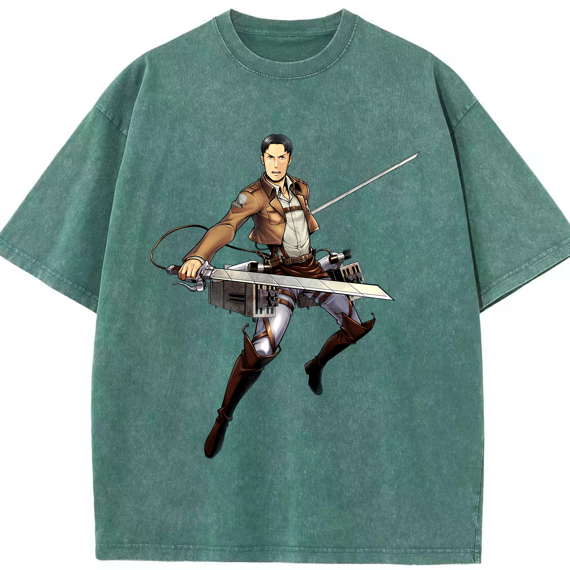 （画像用） 進撃の巨人 Attack on Titan 綿100% ヴィンテージ風 半袖Tシャツ（フロントプリント）